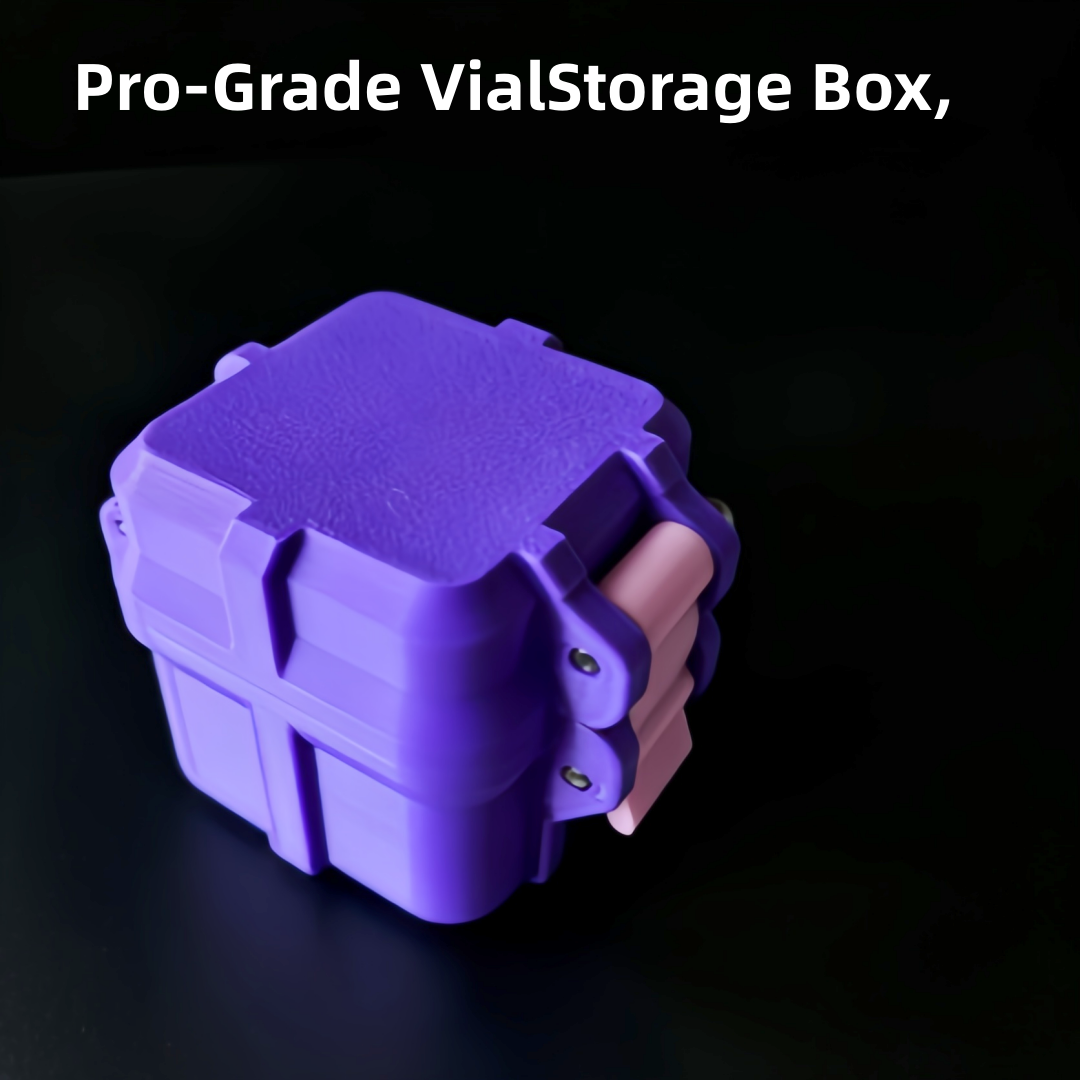 3ml 4-slots OEM Logo PETG Vial Storage Box BPA-Free Shockproof Freeze-Dried Powder Case Bulk Fridge-Safe Bio-Reagent Organizer