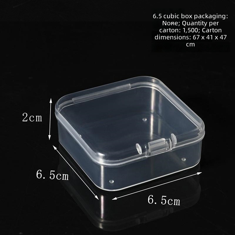 Transparent PP Plastic Small Square Box Jewelry Box Earplug Small Box Accessories Mini Earring Box Portable Storage Box