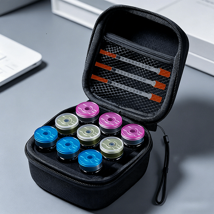 Factory Wholesale 10ml 9 Grid Insulin Storage Box Injection Vial Insulin Storage Bag Medical Travel Case Peptide Storage Box