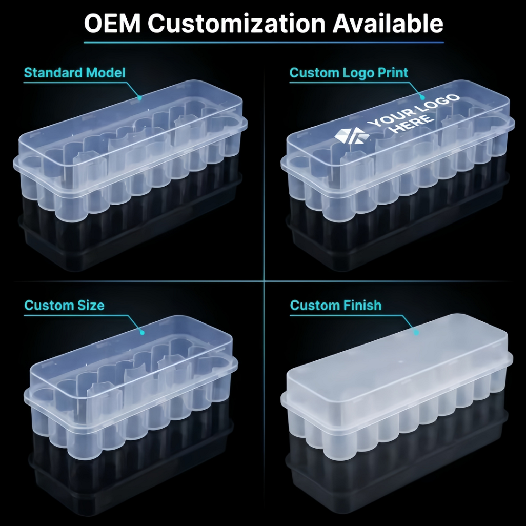 Wholesale Bulk 3ml 24-Piece Transparent PP Tube Rack OEM BPA-Free Biological Reagent Storage Box Laboratory Cold Chain Plastic Tube Rack Organizer