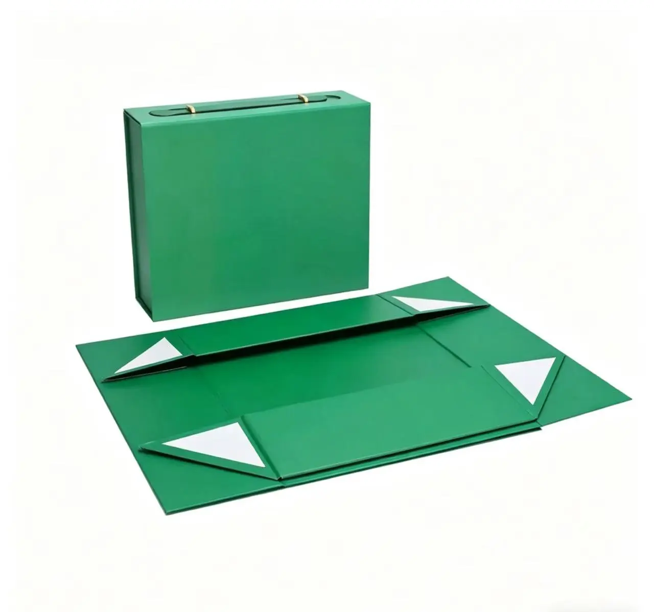 Green Folded Paper Box with Flip Top Design – Eco-Friendly, Customizable Size 790x739mm, Ideal for Household Storage & Gift Packaging