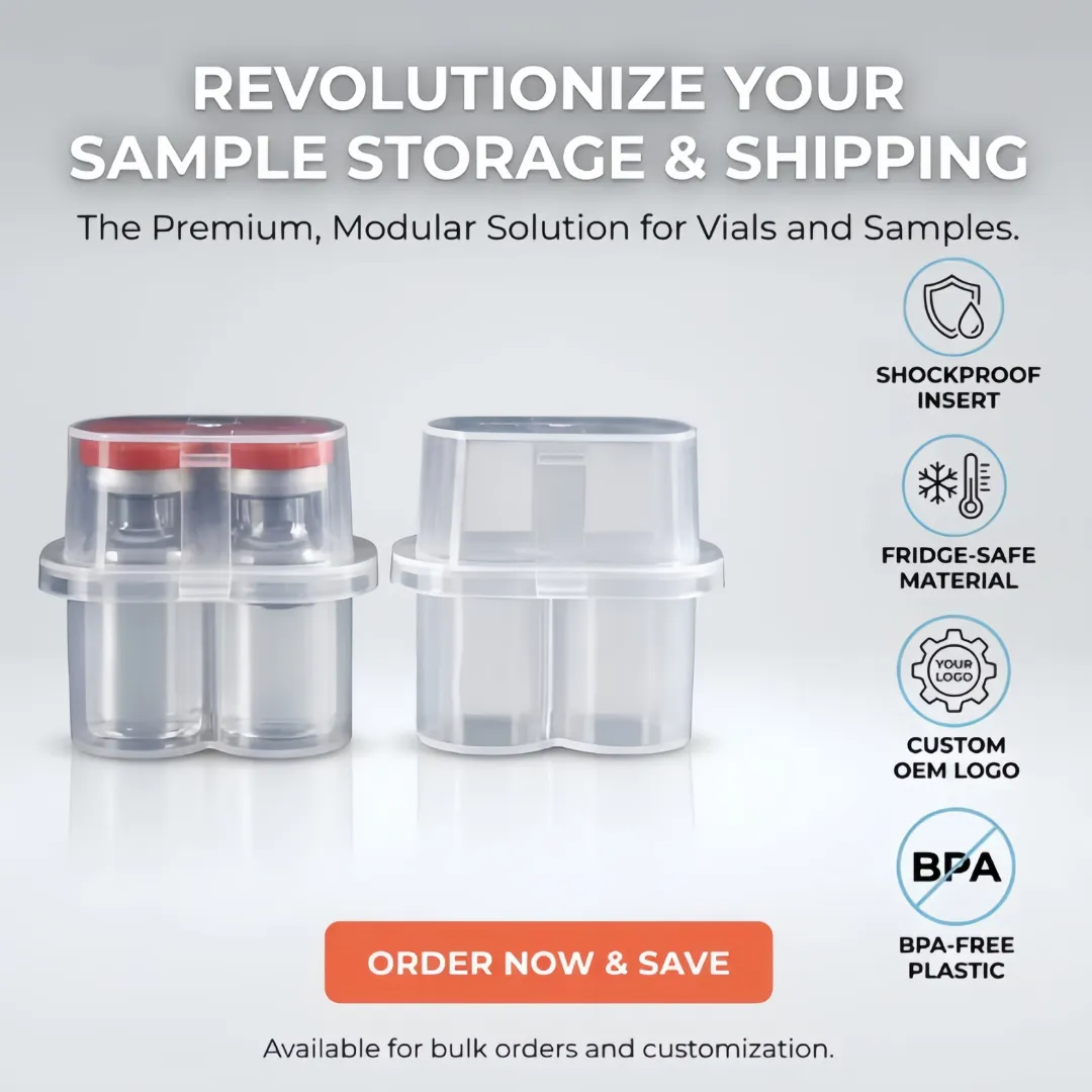 3ml Ampoule Holder Transparent Plastic Box Pp Portable Vial Storage Box 3ml 2 Pack Box Suitable for Laboratory