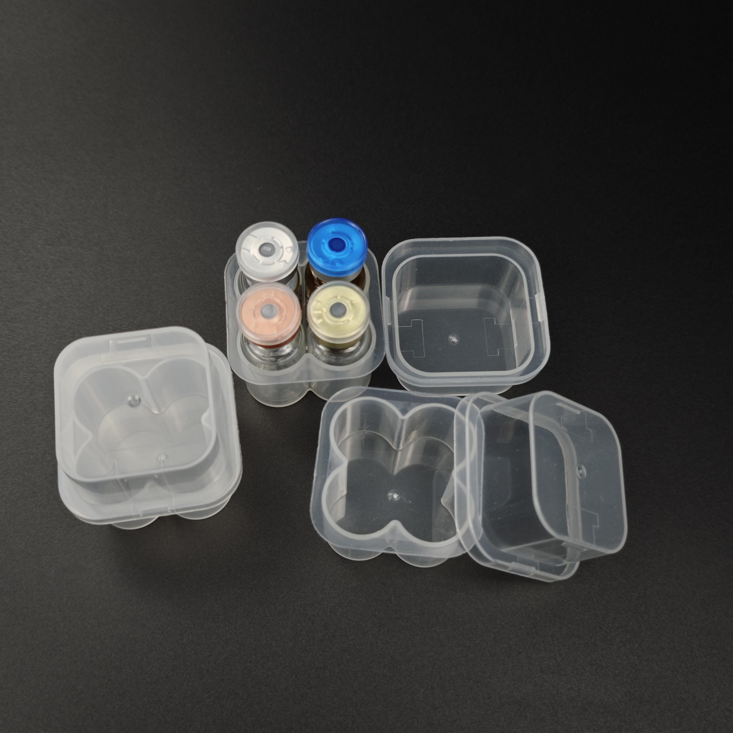 3 ml 4-piece set transparent PP tube rack OEM high quality BPA-free biological reagent storage box plastic tube rack organizer for laboratory cold chain use