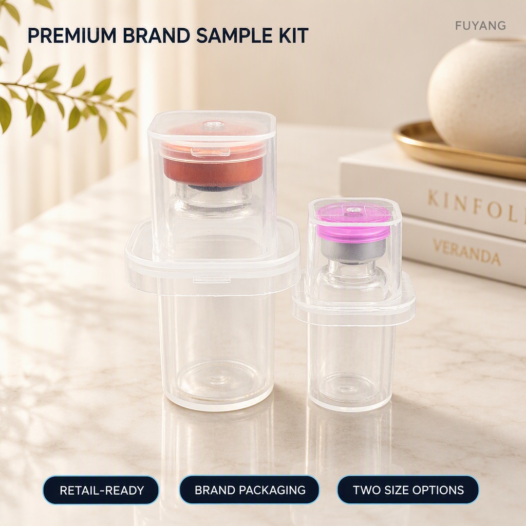 FY peptide vial box packaging box with simple two-piece press-fit structure.
