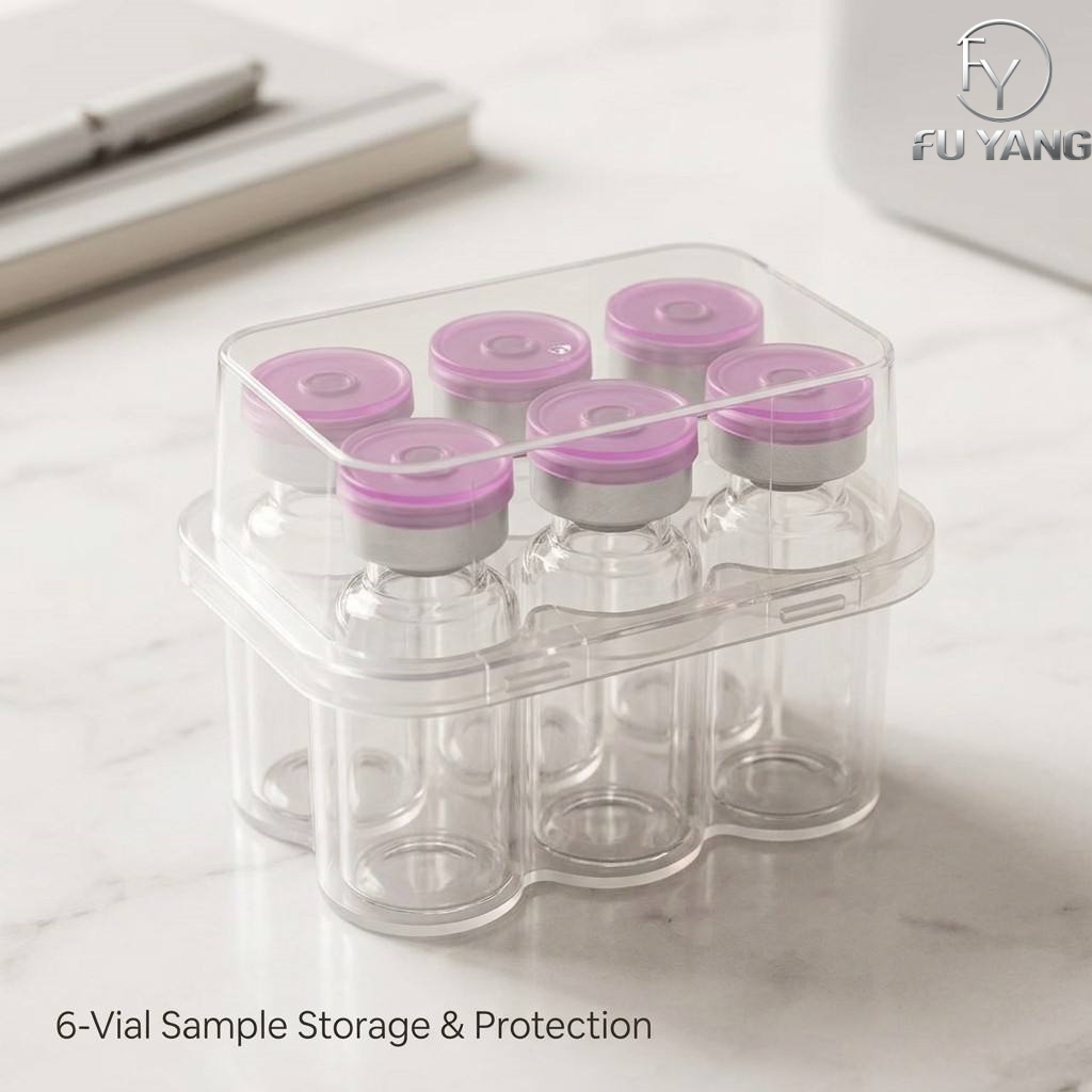custom 6-pack vial PP case for brand sample retail packaging OEM ODM
