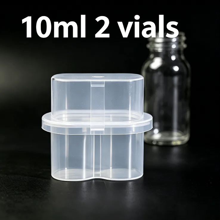 10ml 2-pack transparent PP tube rack, OEM high-quality BPA-free biological reagent storage box, plastic tube rack storage box for laboratory cold chain use