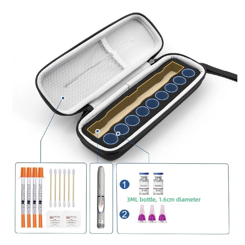 Factory-direct insulin bag, best-selling insulin cooling storage case, medical supply travel organizer bag, daily insulin pen storage box, suitable for insulin vials, insulin pen case