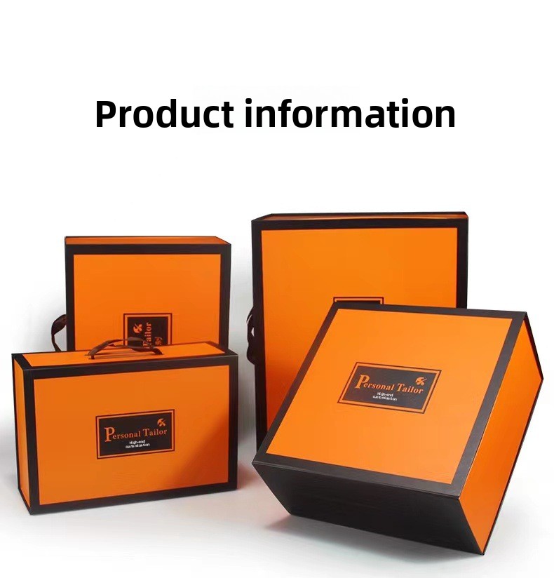 Orange Folding Clothing Packaging Box | Premium Gift Box for Personal Tailor with Handle