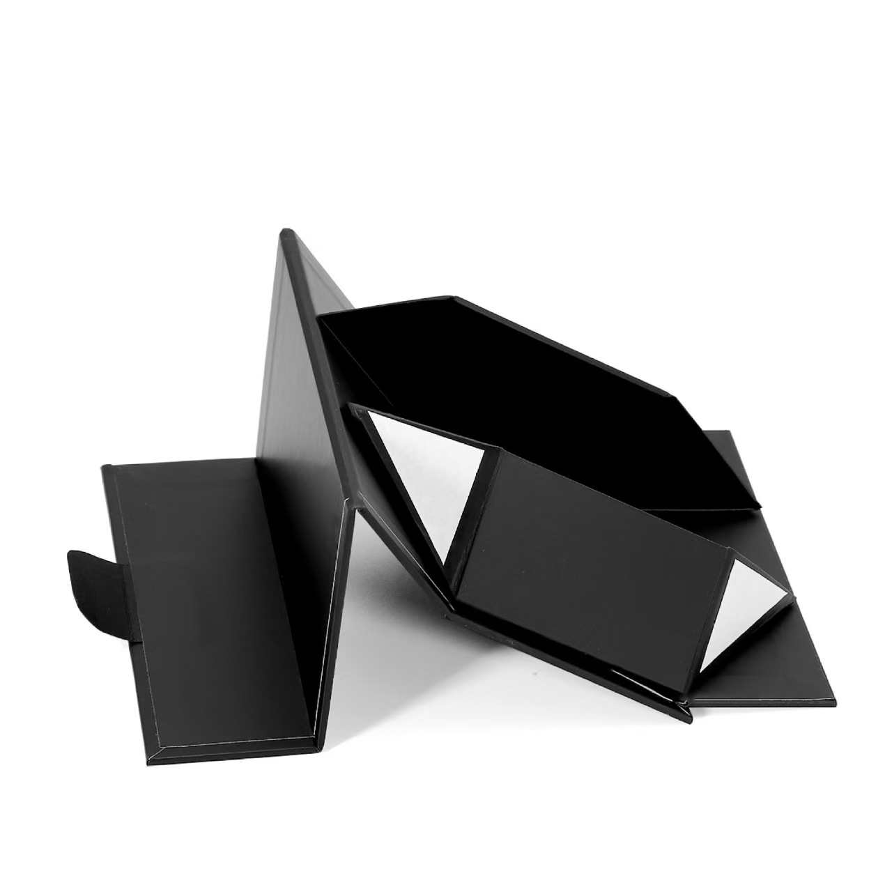 Matte Black Collapsible Gift Box, Foldable Magnetic Packaging Box for Gifts, Custom Logo & Size Available