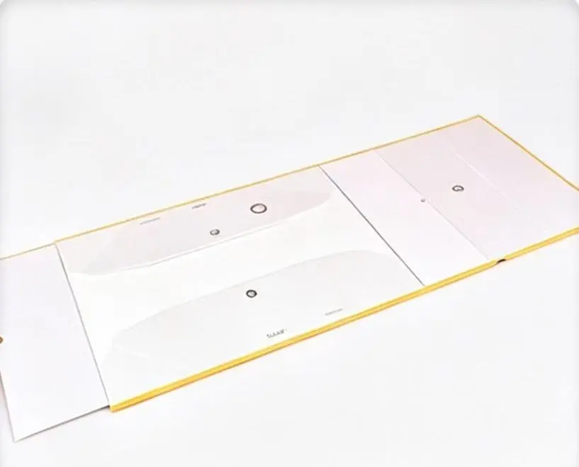 Custom White Paper Box Template with Yellow Edges - Foldable Paper Box for Home Use | Paper Box with Lid & Gift Box Wrapping Paper Solution