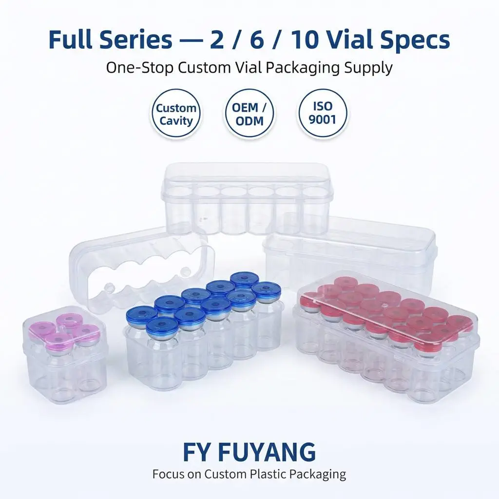 Transparent PP vial storage box for storing 3ml-10ml small vials