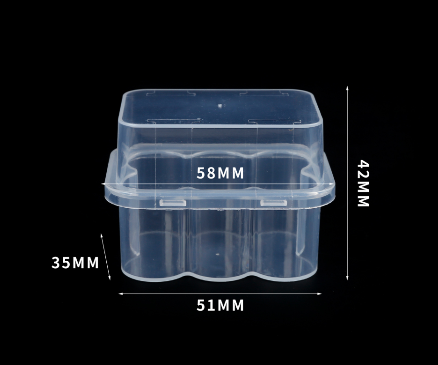 3ml 6-Pack Transparent Plastic Vial Box Freeze-Dried Sample Case PP Vial Holder Organizer for Bio-Reagent & Scientific Sample