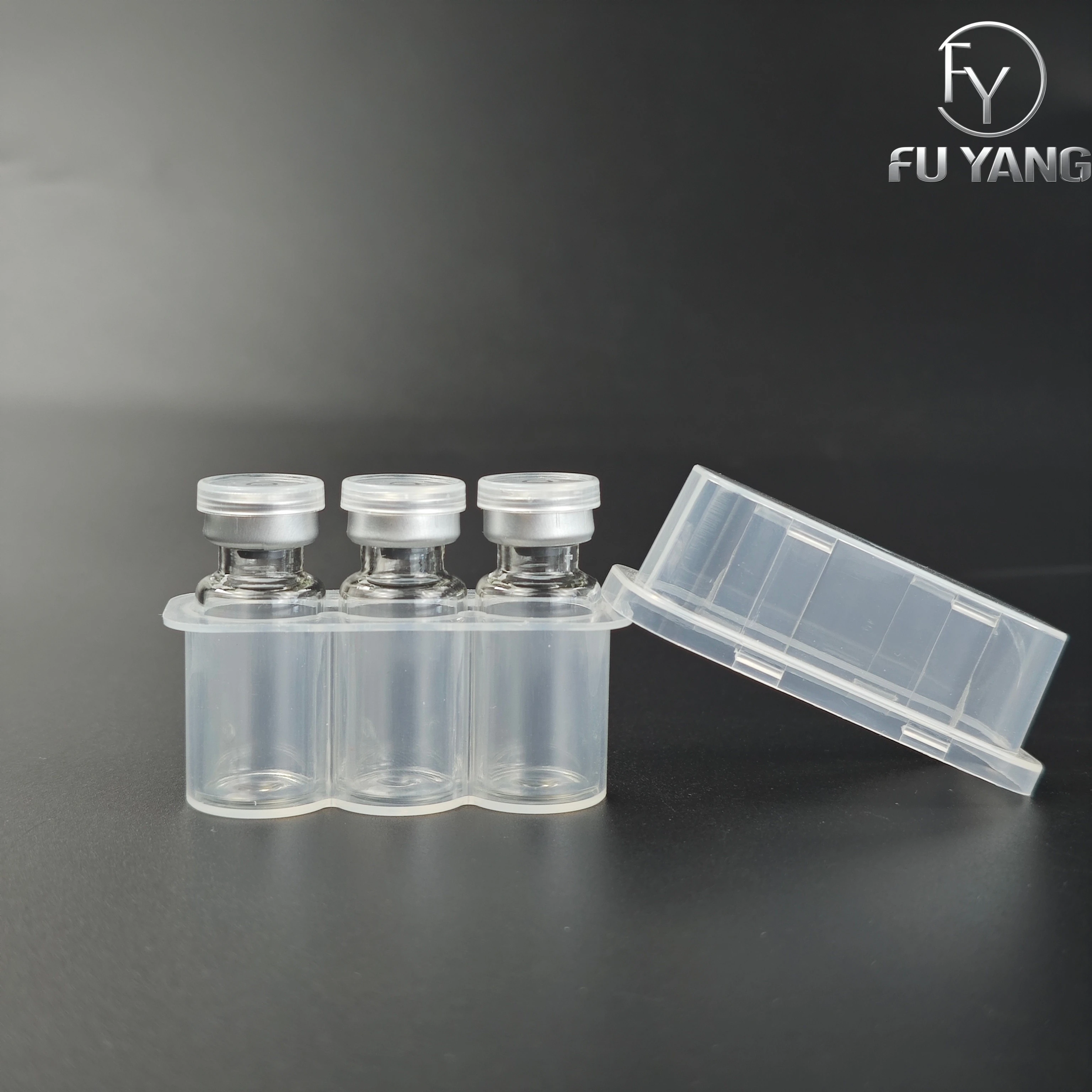 3ml 3-vial complete packaging kit with cloud-shape PP case glass vial butyl stopper and aluminum cap