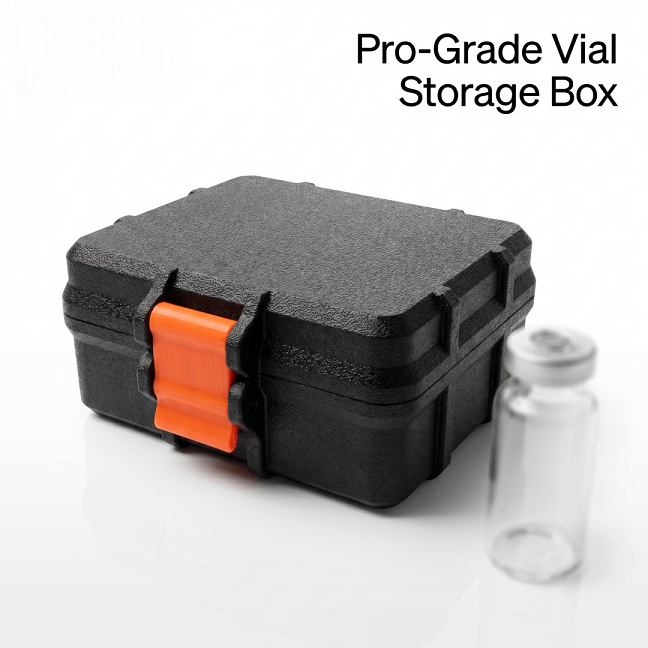 Custom PETG Vial Storage Box Fridge Safe Secure Snap Lock Lightweight Organizer Case for Scientific Laboratory Specimen Vials