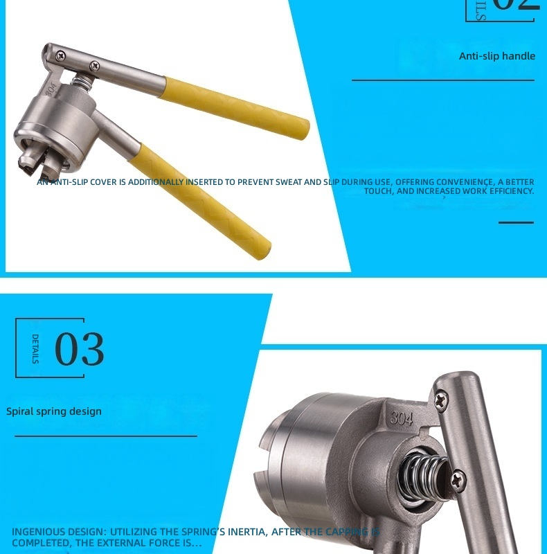 Factory direct sale vial crimper, oral liquid bottle sealing pliers, aluminum-plastic cap infusion bottle crimping pliers, stainless steel capping machine