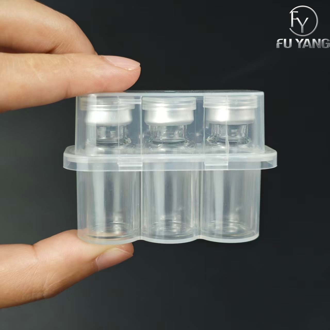 3ml 3-vial complete packaging kit with cloud-shape PP case glass vial butyl stopper and aluminum cap