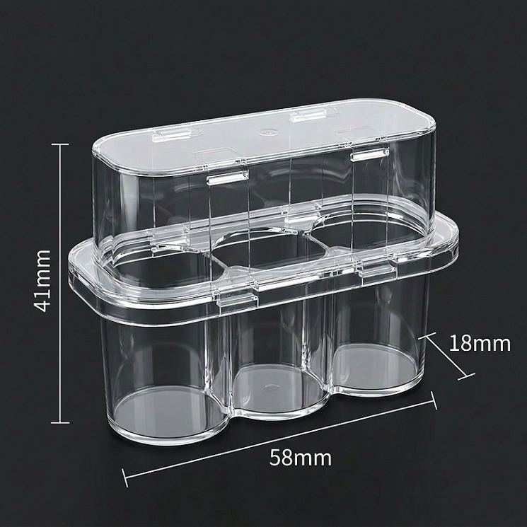 Wholesale Custom 3ml 3-piece Clear PP Plastic Sterile Vaccine Storage Box Small Vial Holder UV Printing Fast Wholesale Delivery