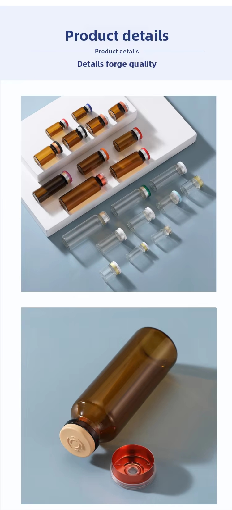 Transparent Amber Borosilicate Glass Bottles Bulk Wholesale OEM High-Quality Medical Beauty Essence Lyophilized Powder Skincare Cream