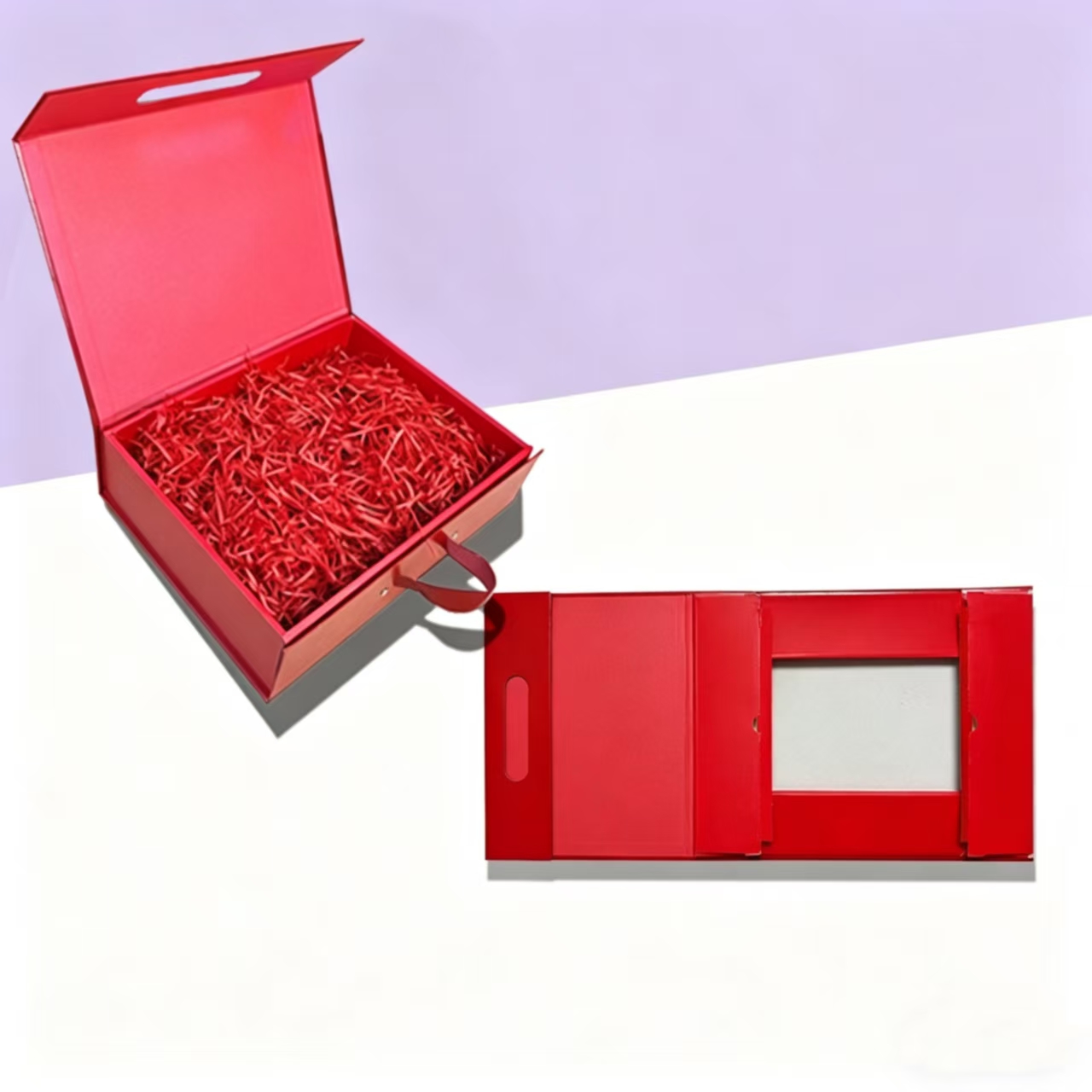 Red Drawer Style Paper Gift Box, Custom Paper Box for Home Use and Gifting