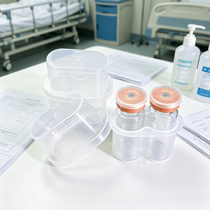10ml 2-pack transparent PP tube rack, OEM high-quality BPA-free biological reagent storage box, plastic tube rack storage box for laboratory cold chain use