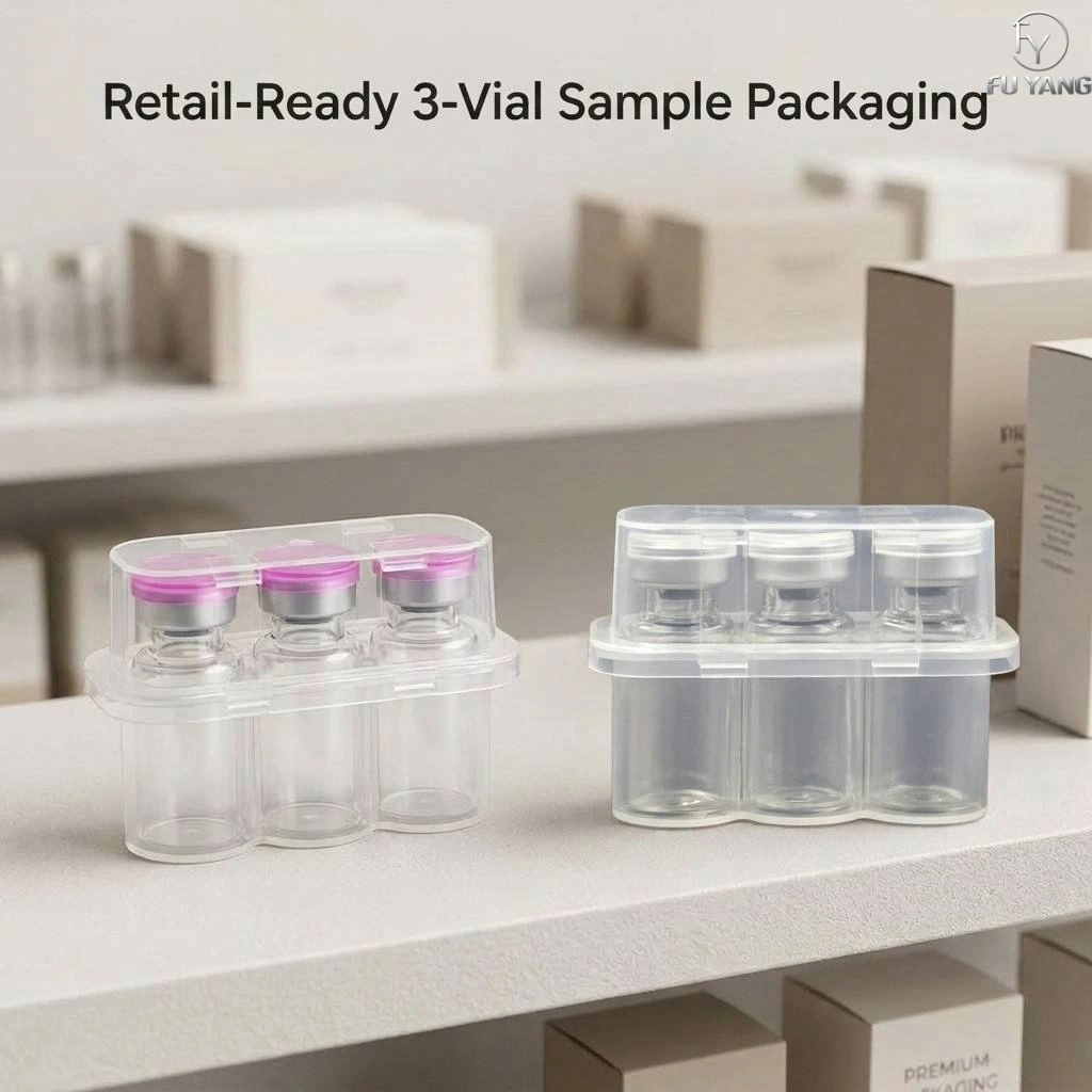 3ml 3-vial complete packaging kit with cloud-shape PP case glass vial butyl stopper and aluminum cap