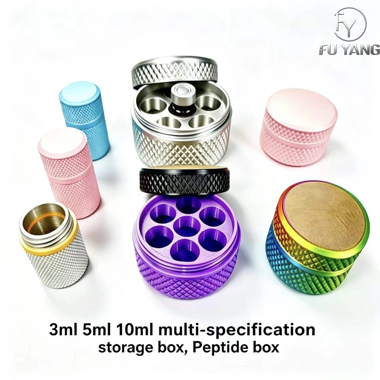 Custom Cylindrical Peptide Storage Box 3ml Holds Multiple Vials Reusable Storage Case Peptida Vial Box Portable Protective Packaging