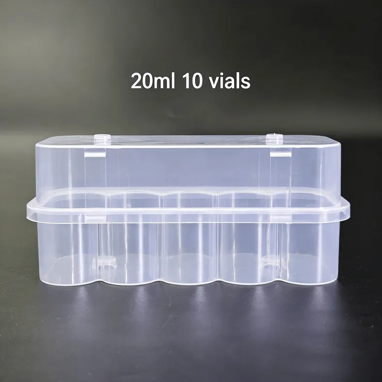 High-quality BPA-free PP 20ml sample vial holder box, bulk wholesale, OEM customization, lyophilized sample storage box for cold chain laboratory use