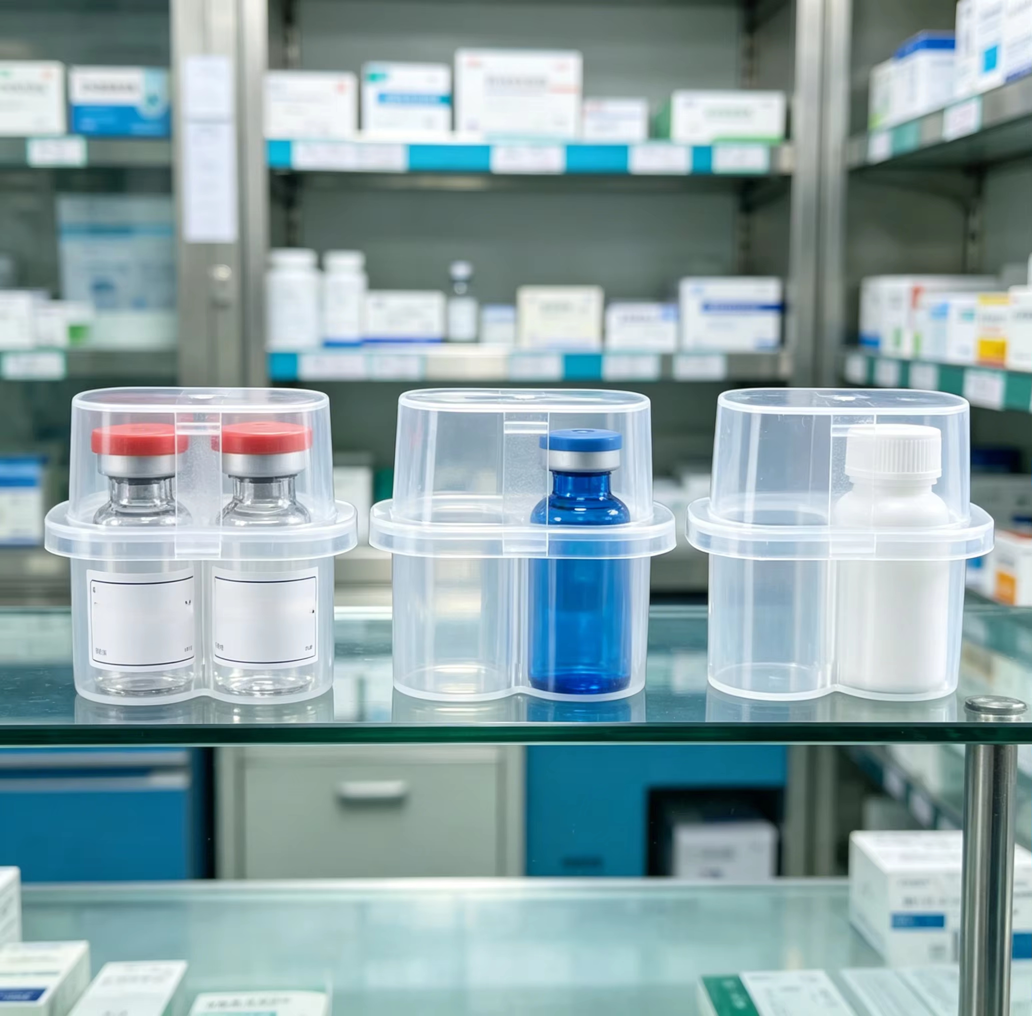 3ml Single Tube Peptide Vaccine Storage Box, 1 Piece, Sterile Shockproof Plastic Bottle Holder, UV Resistant, Suitable for Peptide Vaccine Refrigeration