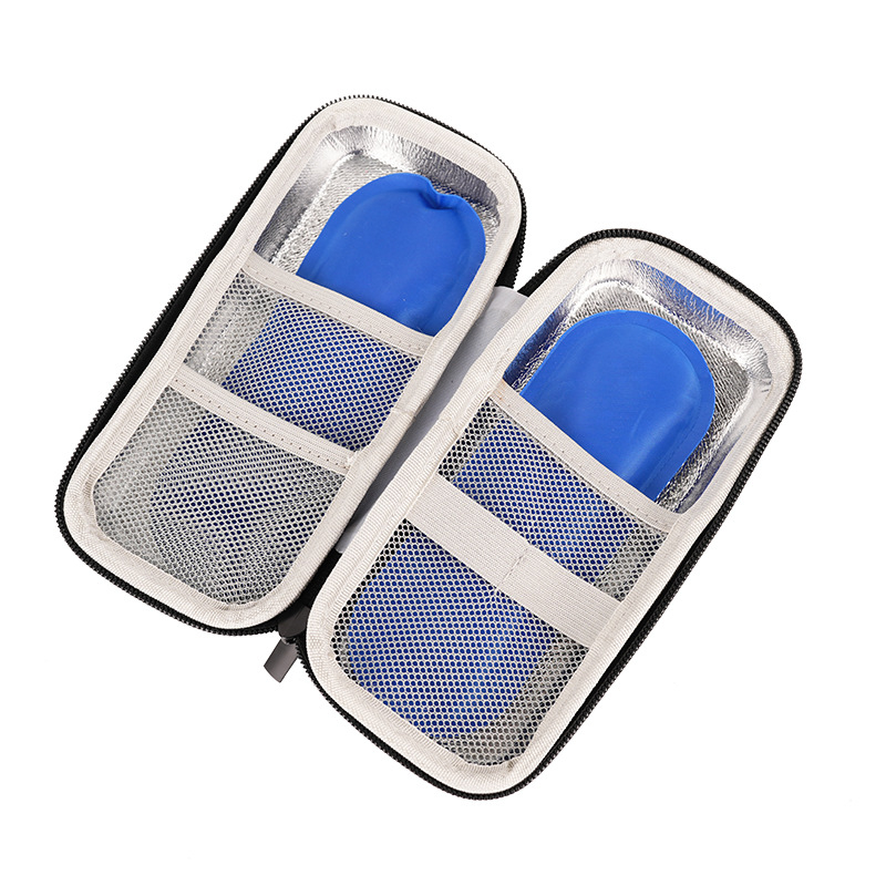 Factory direct supply insulin bag with temperature display, best-selling insulin refrigerated storage box, portable EVA outdoor refrigerated storage bag, small size insulated bag
