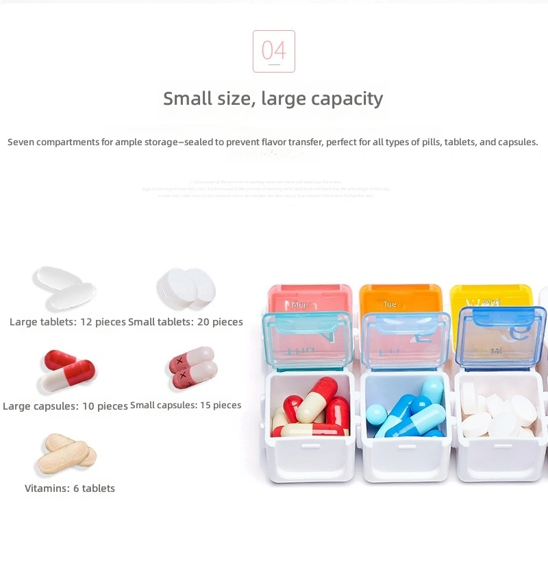 1-week new style lattice smart electronic timer reminder vibration LED light reminder pill box light indication medication compartment