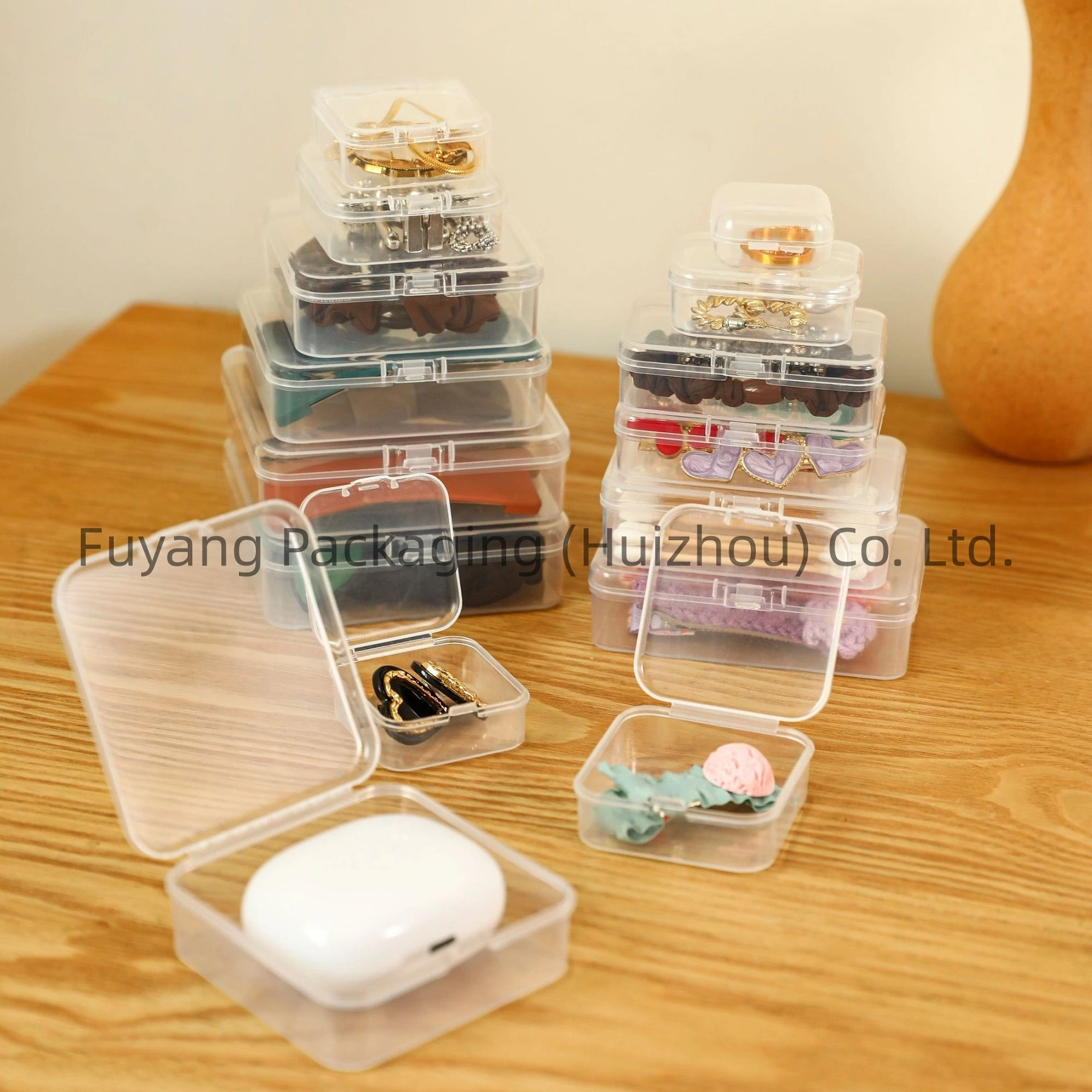 Transparent Small Square Box with Lid Tool Box Nail Art Wearable Nails Plastic Box Toy Accessories Packaging Box Desktop Organizer