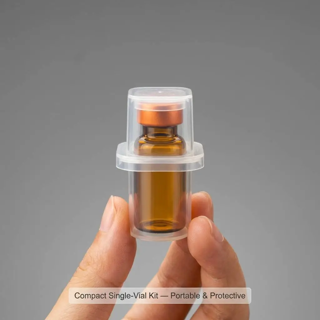 3ml single-vial complete packaging kit with transparent PP case glass vial butyl stopper and aluminum cap