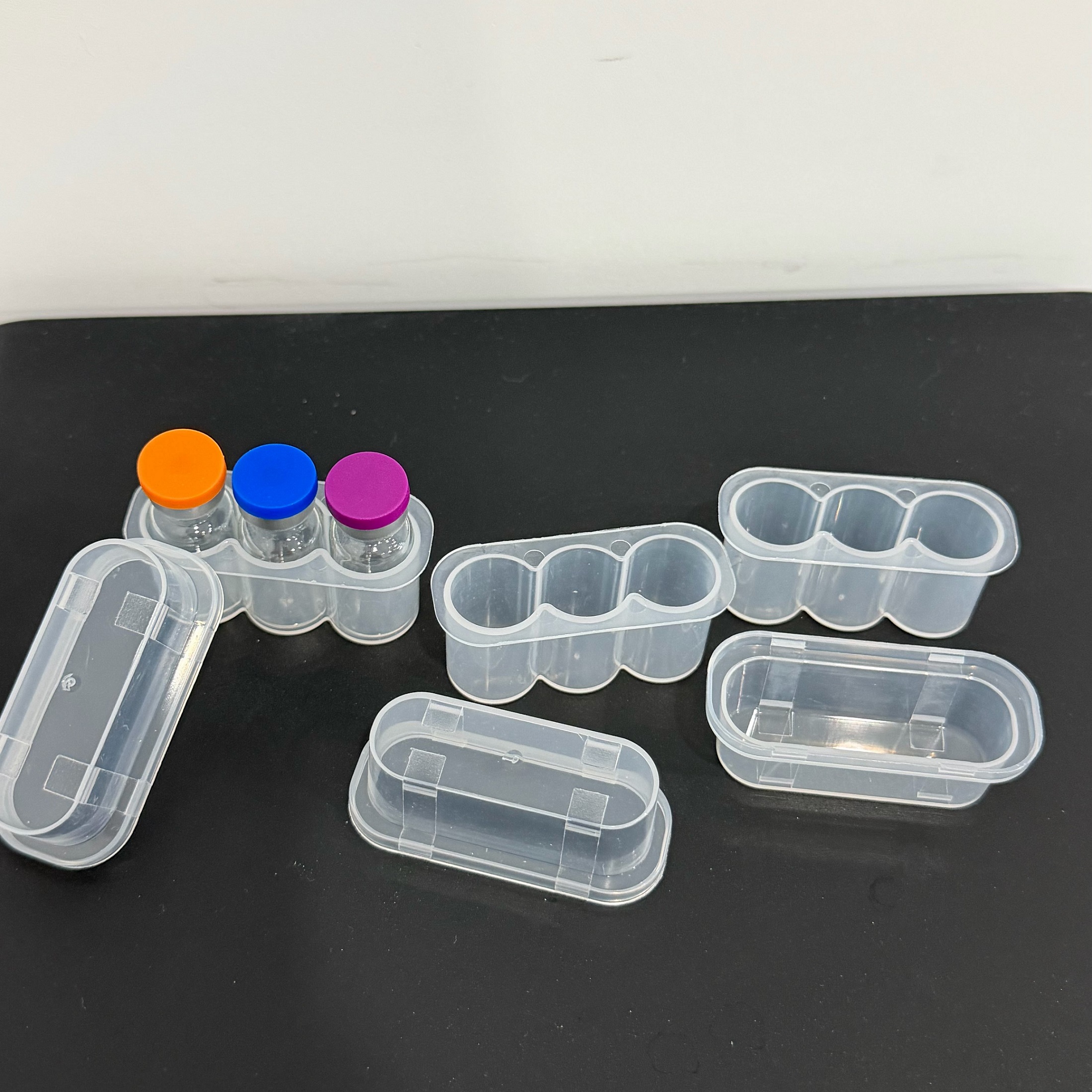 Wholesale Custom 3ml 3-piece Clear PP Plastic Sterile Vaccine Storage Box Small Vial Holder UV Printing Fast Wholesale Delivery