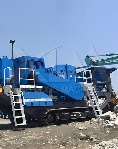 Tyre-type Mobile Closed-circuit Crushing and Screening Plant with conveyor