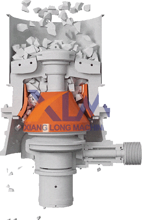 XiangLong Single-cylinder Hydraulic Cone Crusher working principle