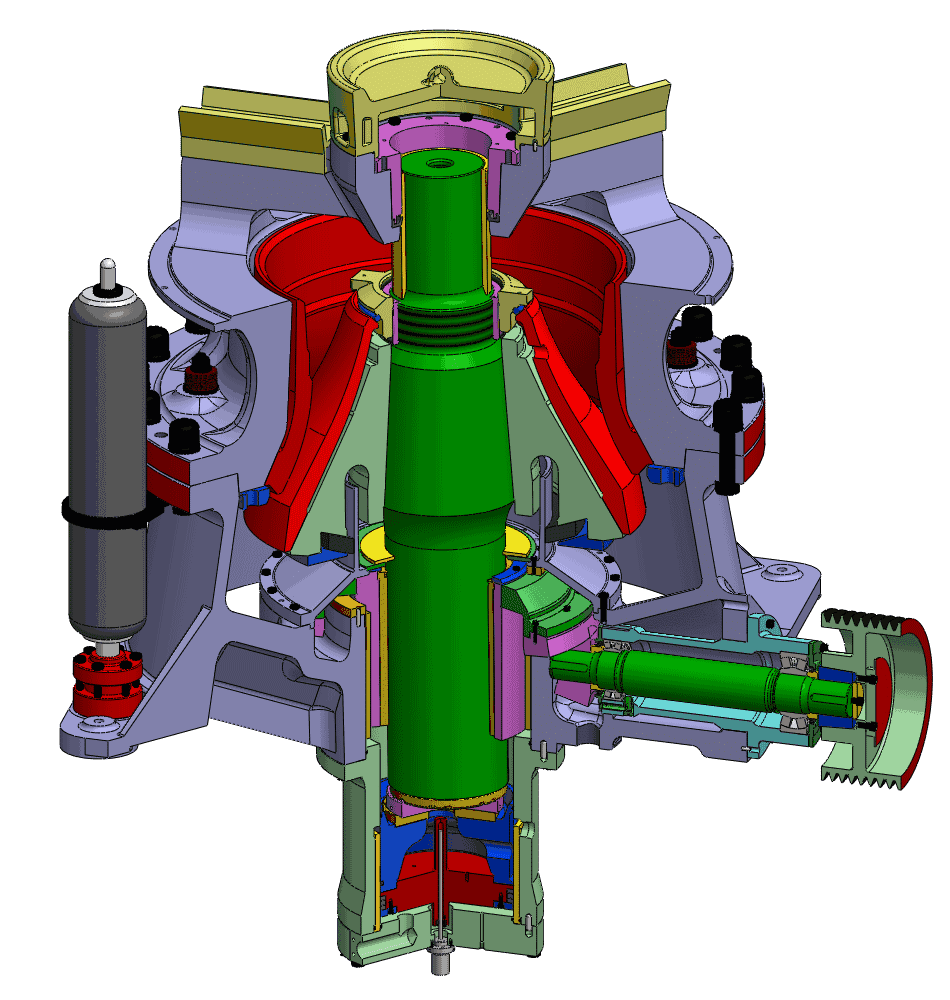 XiangLong Single-cylinder Hydraulic Cone Crusher working principle