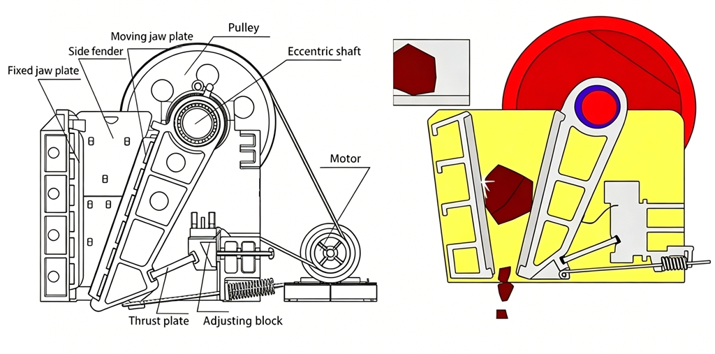 Internal Structure Diagram of XLM Jaw Crusher