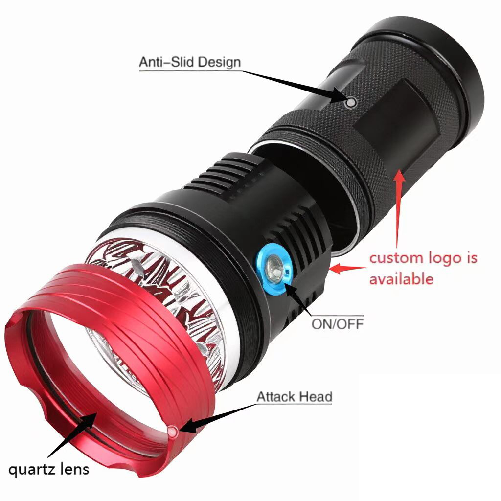 365 nm uv flashlight 27w uv led flashlight custom logo 395 nm uv flashlight