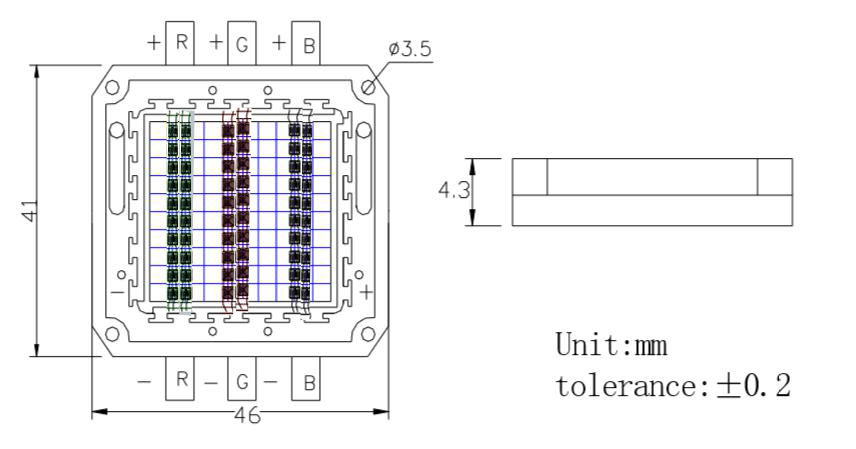 50000 hours lifespan cob led rgb 90w rgb cob led
