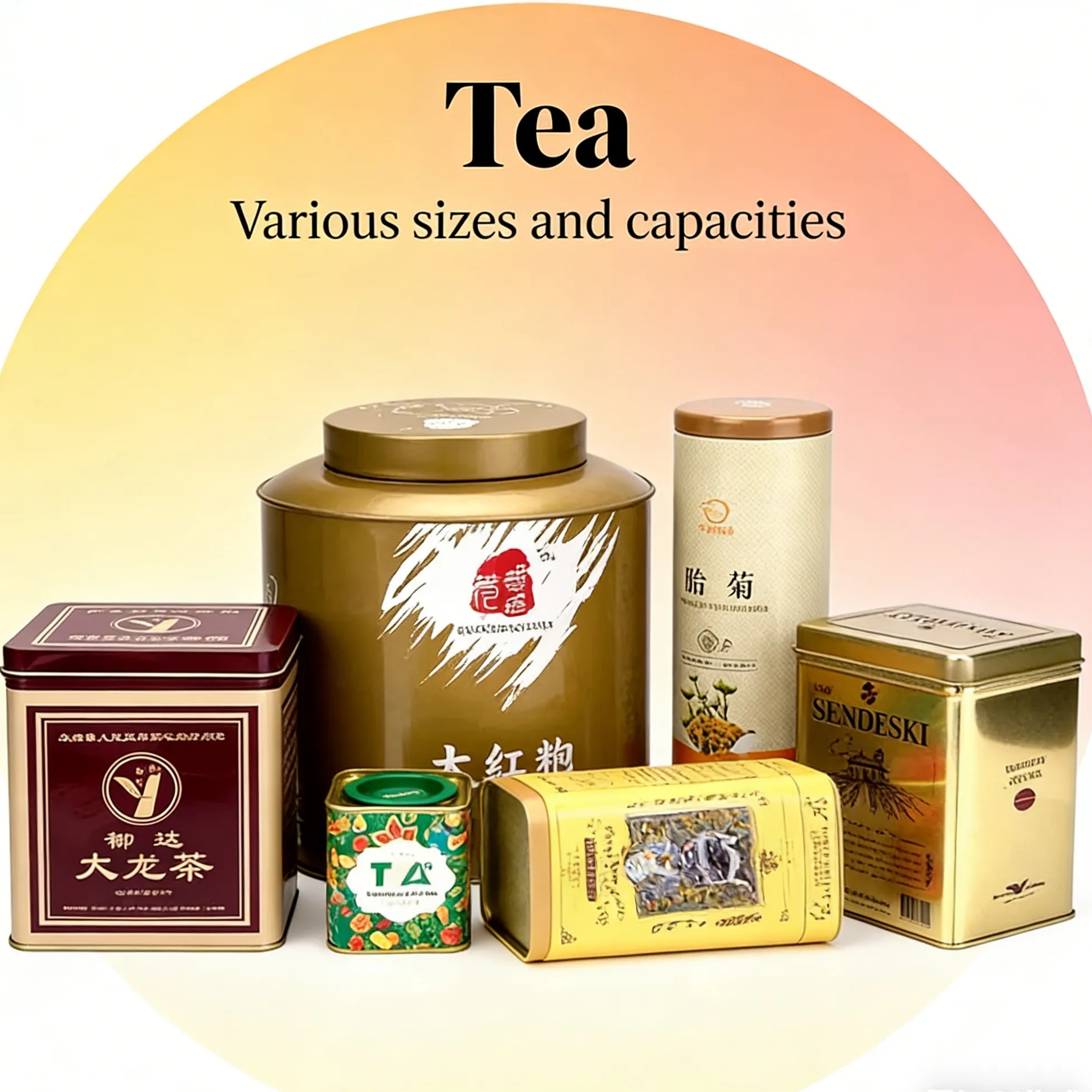 Eco-friendly recyclable tin tea can for black tea/green tea/oolong tea, airtight sealed metal tea tin canister with custom design