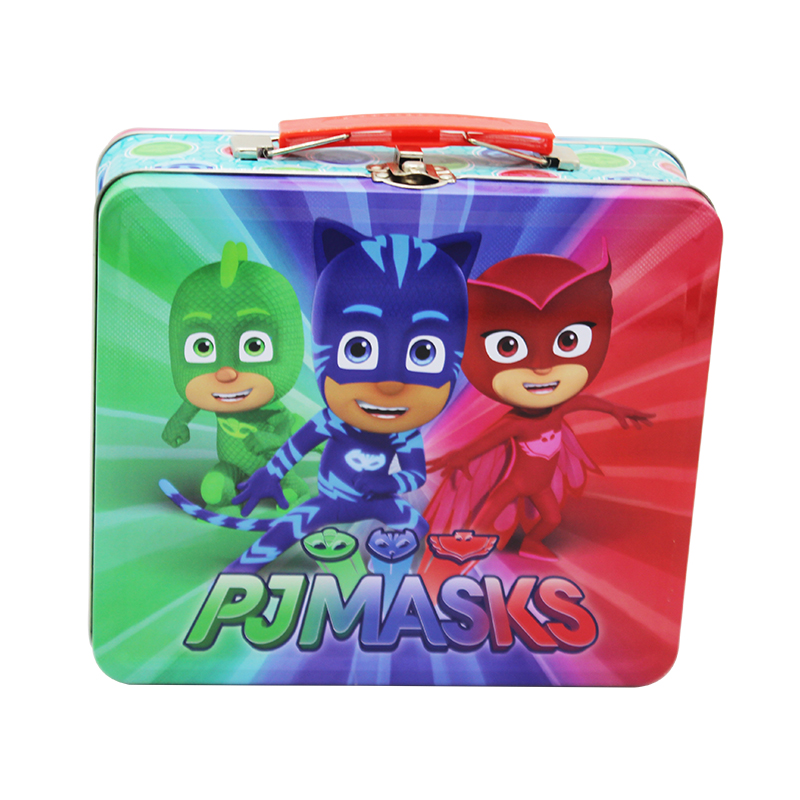 Lunch box for kids
Rectangular tin lunch box
Tinbox with handled lid