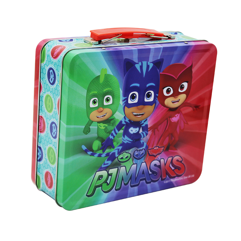Lunch box for kids
Rectangular tin lunch box
Tinbox with handled lid