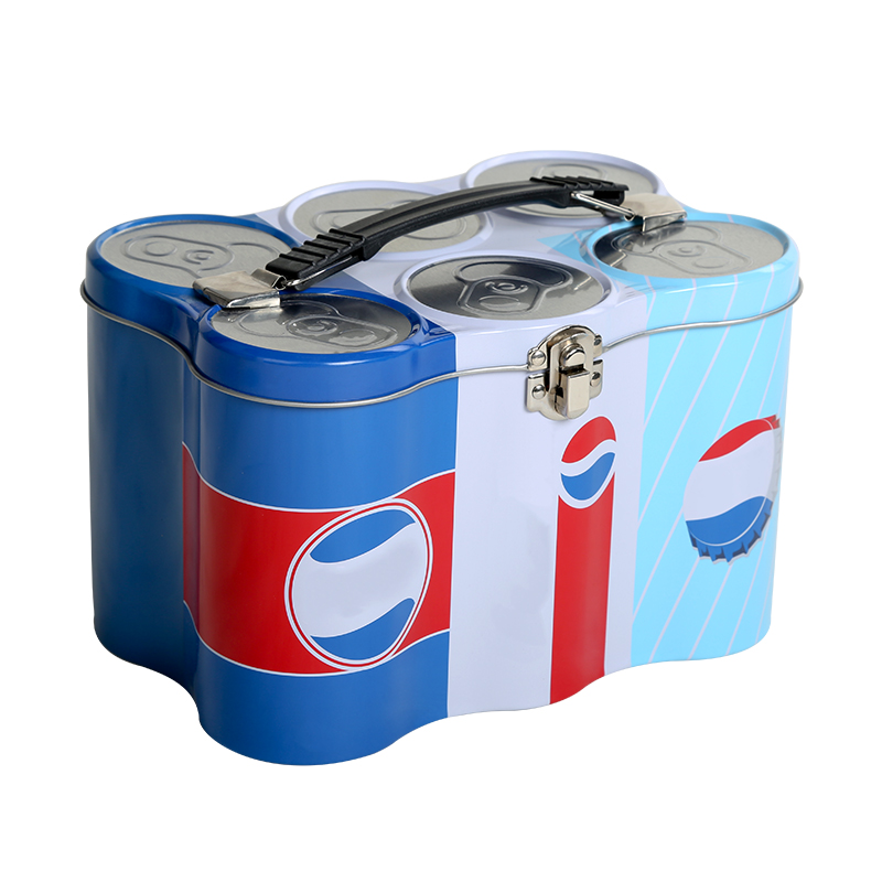pepsi cola tin can shape for packaging food candy chocolate
special shape biscuit tin
tin box packaging with handle and hinged lid
