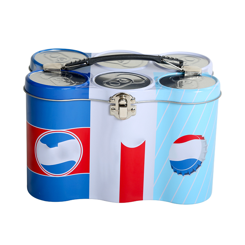 pepsi cola tin can shape for packaging food candy chocolate
special shape biscuit tin
tin box packaging with handle and hinged lid