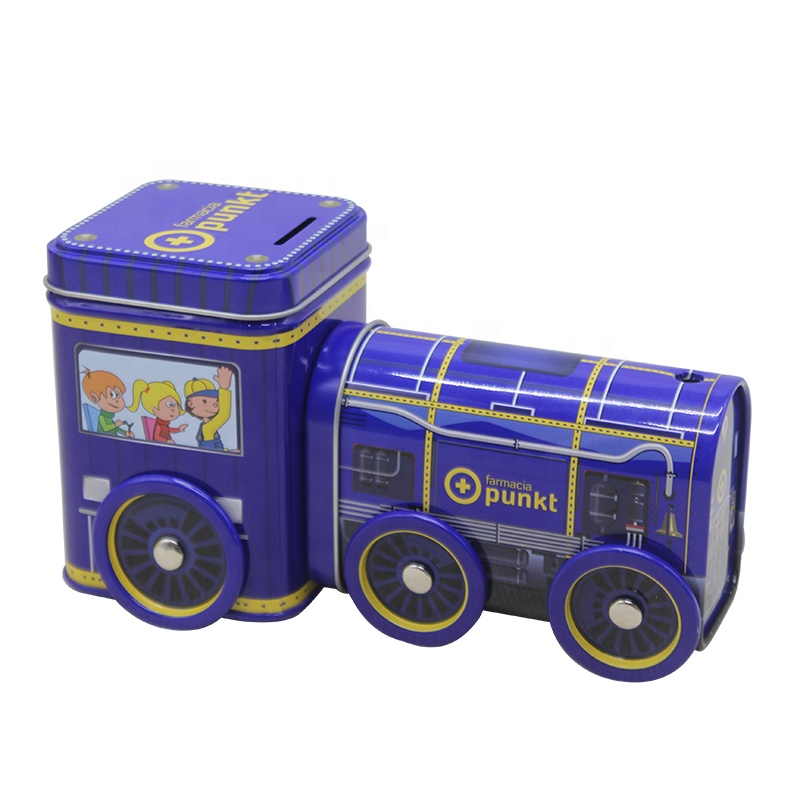 Metal Tin Box Packaged
Custom Print Tin Case
Train Shaped Box Packaging
recyclable metal tin box
Train shaped metal tin box
Custom print assembled tin box
Metal cans for packaging
Recyclable coin bank tin box