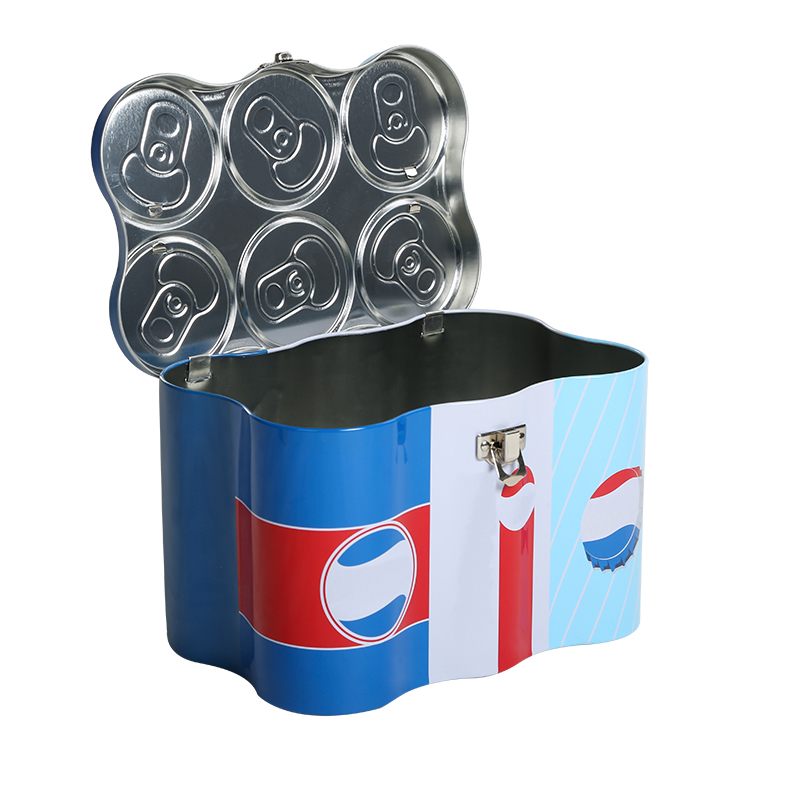 pepsi cola tin can shape for packaging food candy chocolate
special shape biscuit tin
tin box packaging with handle and hinged lid