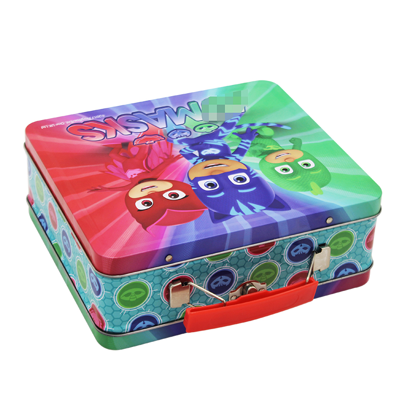 Lunch box for kids
Rectangular tin lunch box
Tinbox with handled lid