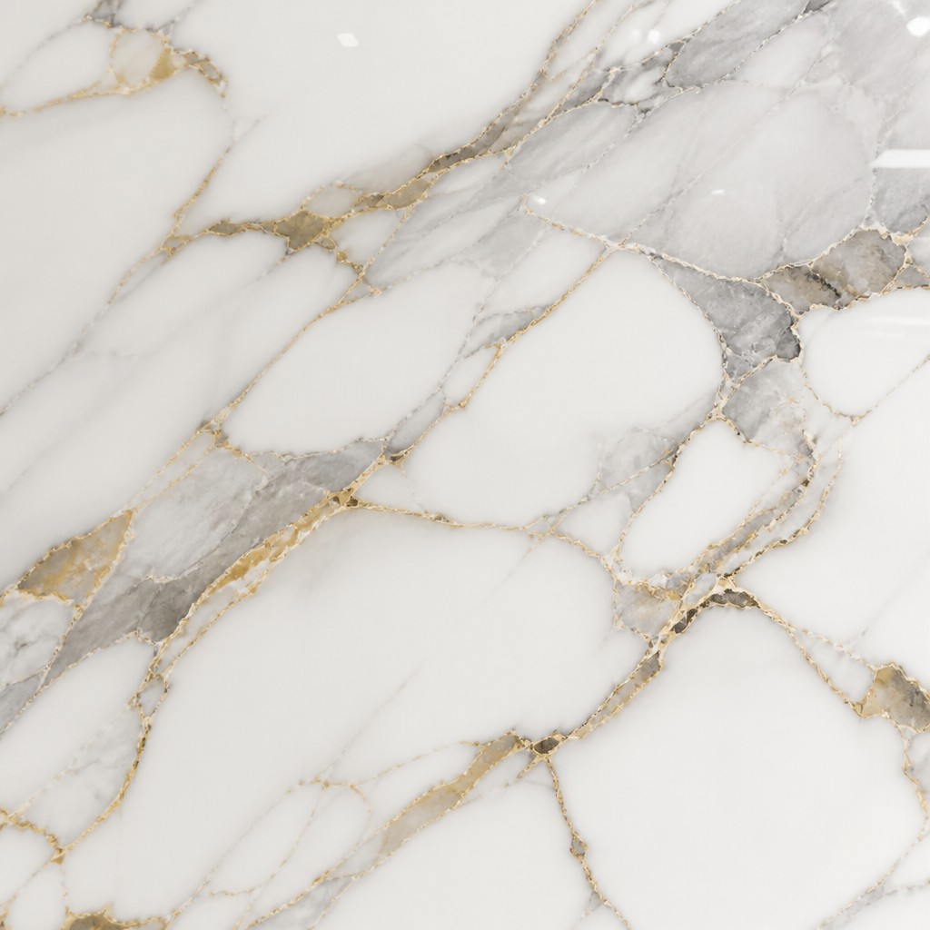 Calacatta White Marble PVC UV Wall Panel texture detail