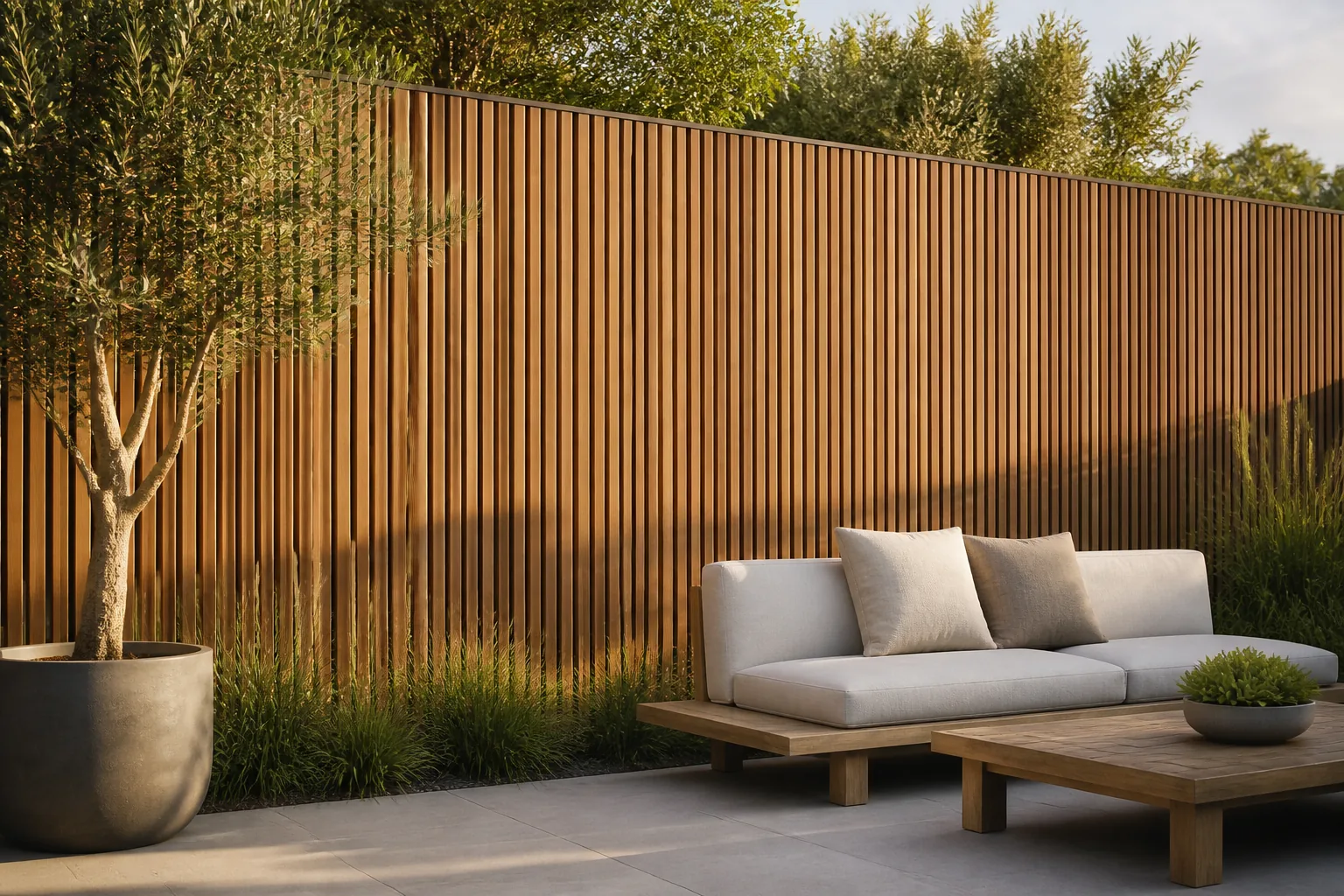 composite fence AI scene