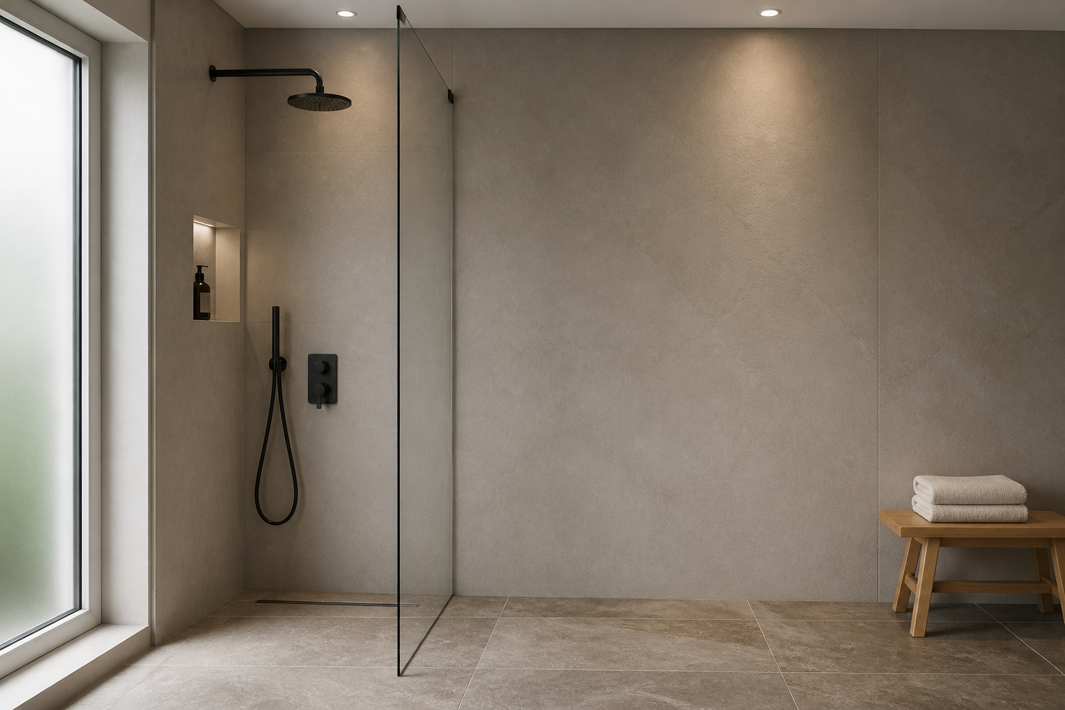 wasserdichte Wandpaneele im modernen Badezimmer